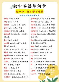 初中英语词汇全套资料 (pdf,docx,xlsx,pptx)